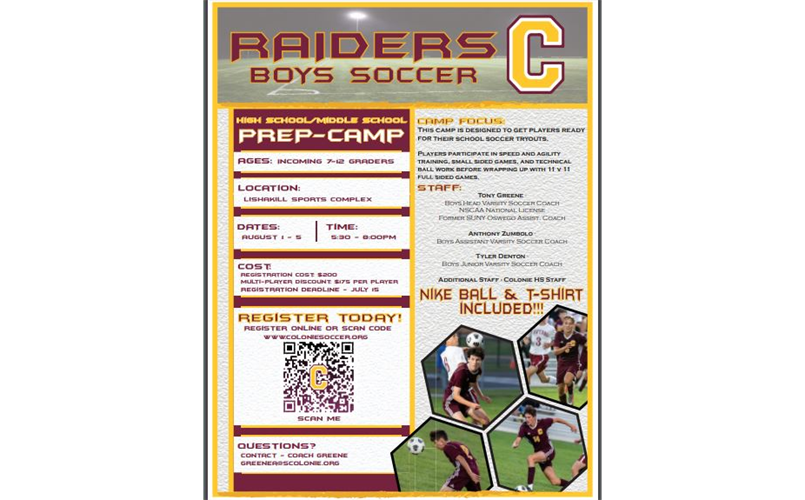 2022 Colonie Raiders Soccer Camp