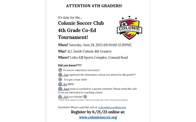 2023 South Colonie 4th Grade Tournament